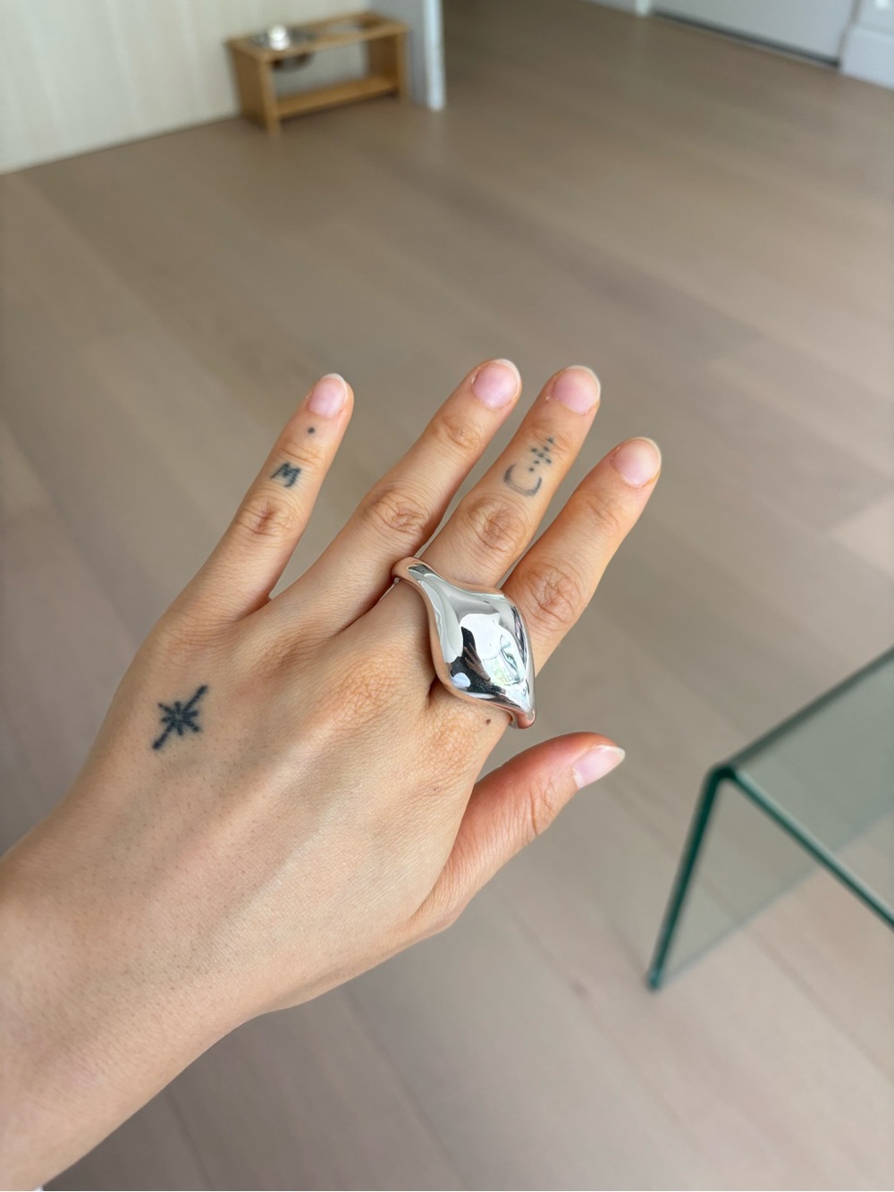 COS Polished Silver Sculptural Ring